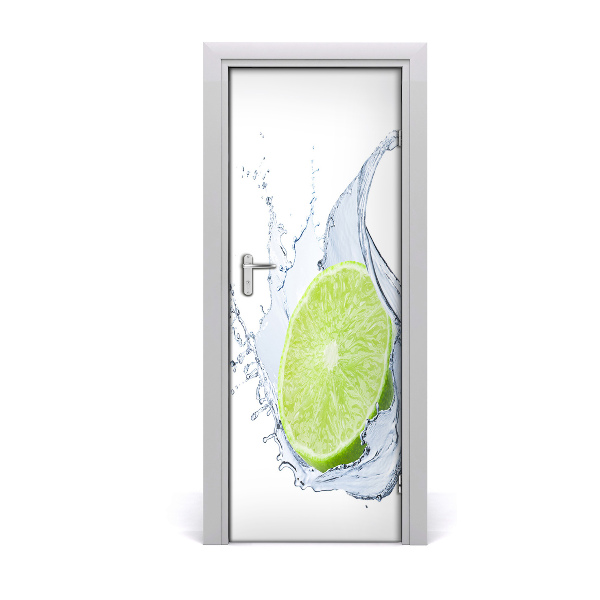 Self-adhesive door wallpaper Lime