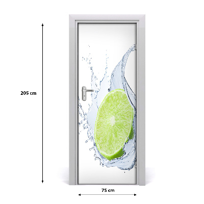 Self-adhesive door wallpaper Lime