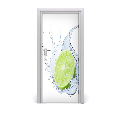 Self-adhesive door wallpaper Lime