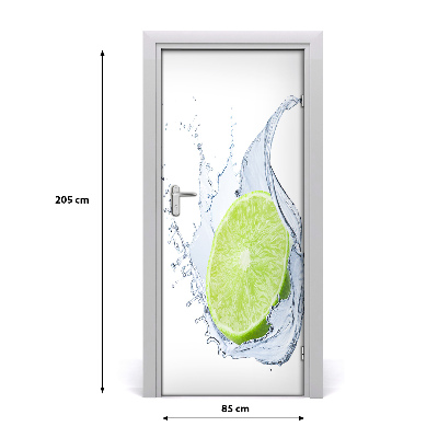 Self-adhesive door wallpaper Lime