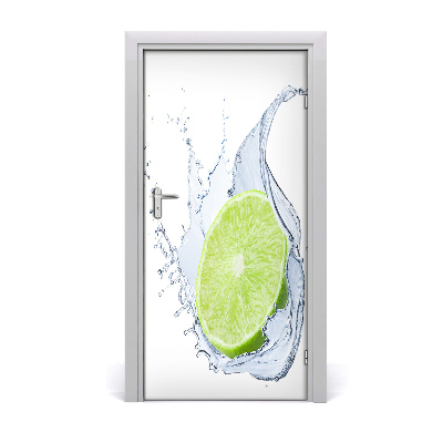 Self-adhesive door wallpaper Lime