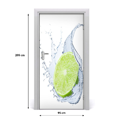 Self-adhesive door wallpaper Lime