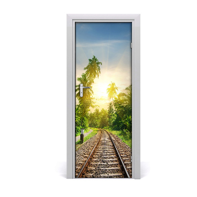 Self-adhesive door sticker Railroad tracks