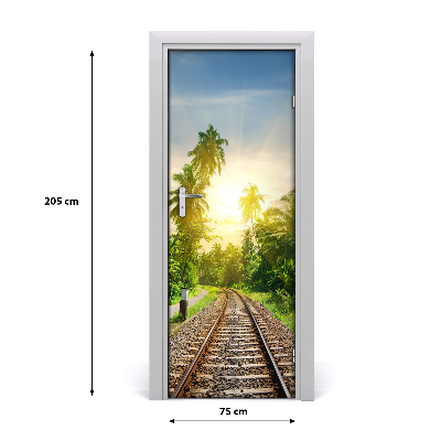 Self-adhesive door sticker Railroad tracks