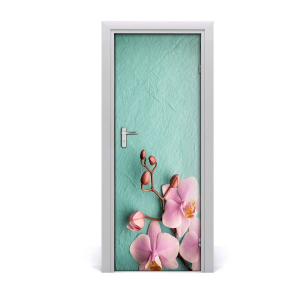 Self-adhesive door sticker Pink orchid