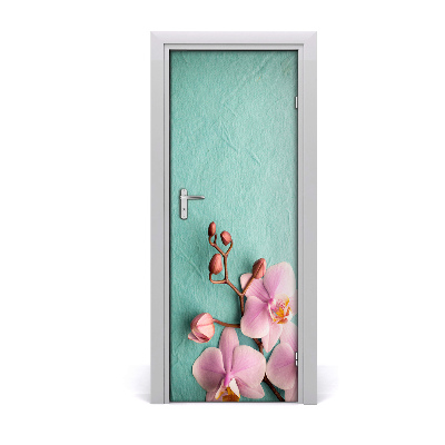 Self-adhesive door sticker Pink orchid