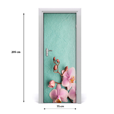 Self-adhesive door sticker Pink orchid