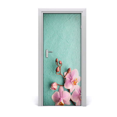 Self-adhesive door sticker Pink orchid