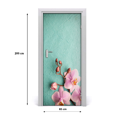 Self-adhesive door sticker Pink orchid