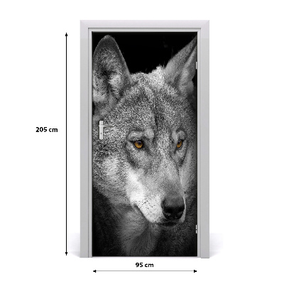 Self-adhesive door sticker Portrait of a wolf