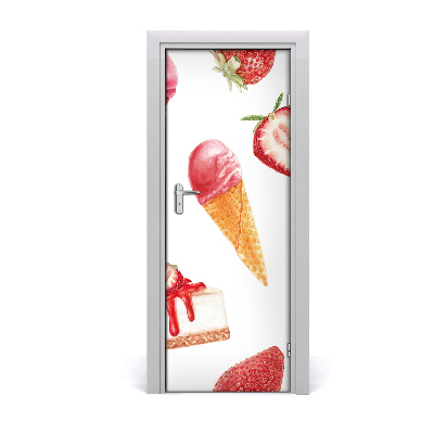 Self-adhesive door sticker Strawberry flavor