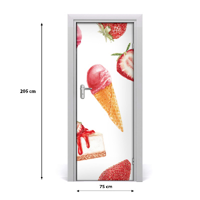 Self-adhesive door sticker Strawberry flavor