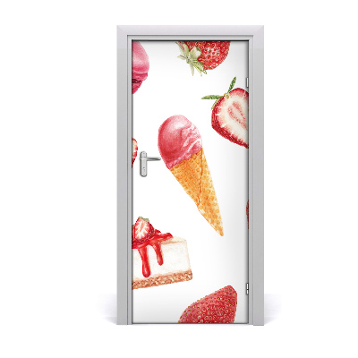 Self-adhesive door sticker Strawberry flavor