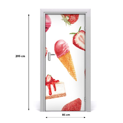 Self-adhesive door sticker Strawberry flavor