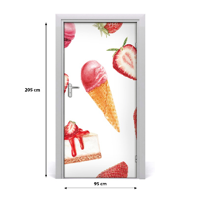 Self-adhesive door sticker Strawberry flavor