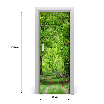 Self-adhesive door sticker Green forest