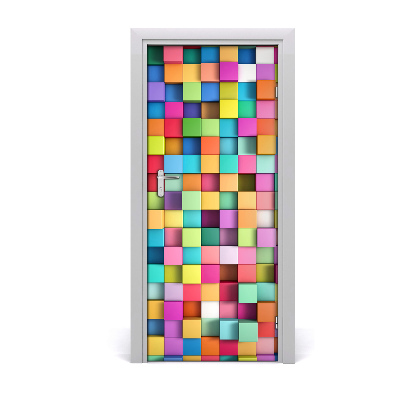 Self-adhesive door sticker Abstraction squares