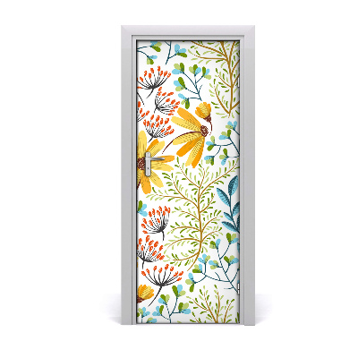 Self-adhesive door veneer Field flowers