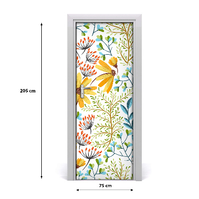 Self-adhesive door veneer Field flowers