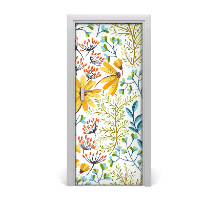 Self-adhesive door veneer Field flowers