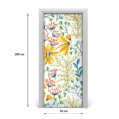 Self-adhesive door veneer Field flowers