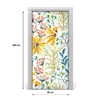 Self-adhesive door veneer Field flowers