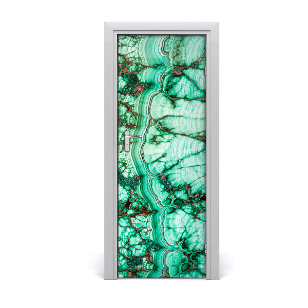 Self-adhesive door sticker Malachite texture