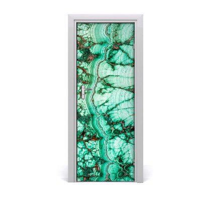 Self-adhesive door sticker Malachite texture