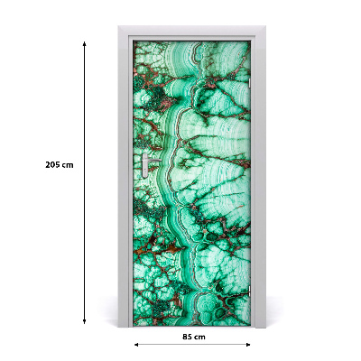 Self-adhesive door sticker Malachite texture