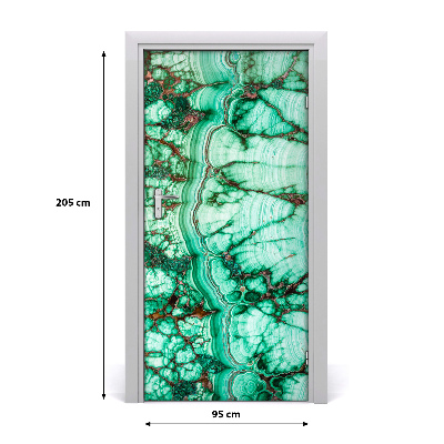 Self-adhesive door sticker Malachite texture