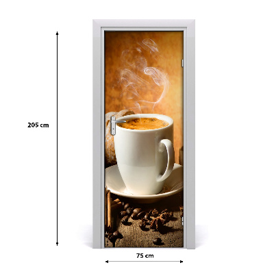 Self-adhesive door veneer Cup of coffee