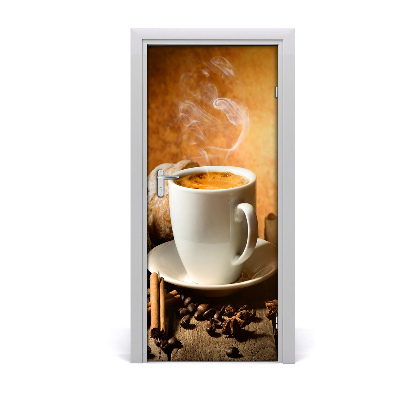 Self-adhesive door veneer Cup of coffee