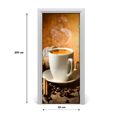 Self-adhesive door veneer Cup of coffee