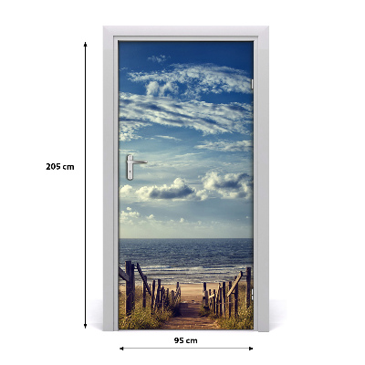 Self-adhesive door sticker Path to the beach