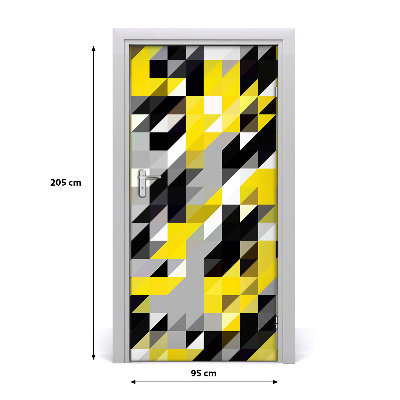 Self-adhesive door sticker Geometric background