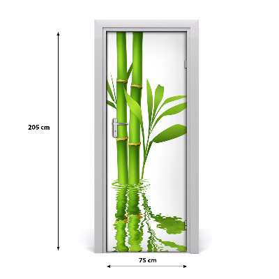 Self-adhesive door sticker Bamboo wall