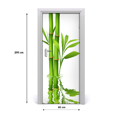 Self-adhesive door sticker Bamboo wall