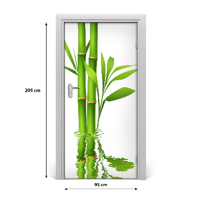 Self-adhesive door sticker Bamboo wall