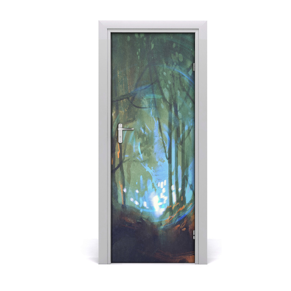 Self-adhesive door sticker Mystical forest