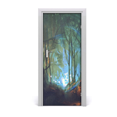 Self-adhesive door sticker Mystical forest