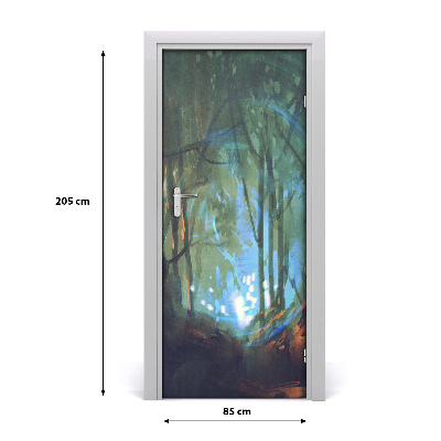 Self-adhesive door sticker Mystical forest