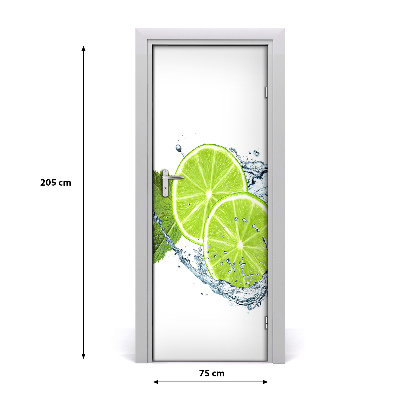 Self-adhesive door wallpaper Limes