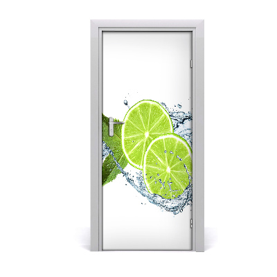 Self-adhesive door wallpaper Limes