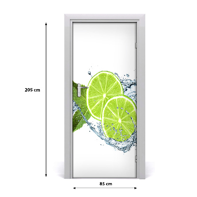 Self-adhesive door wallpaper Limes