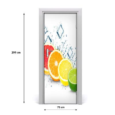 Self-adhesive door wallpaper Citrus fruits