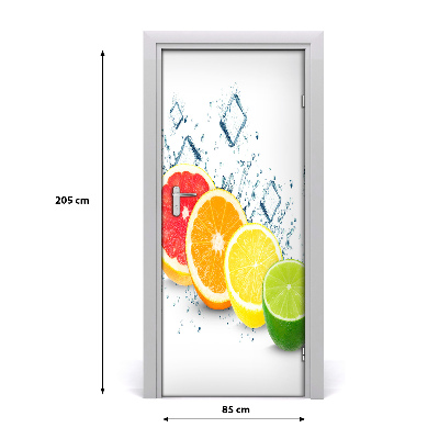 Self-adhesive door wallpaper Citrus fruits