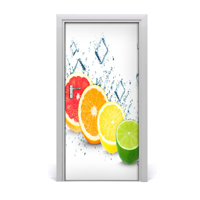 Self-adhesive door wallpaper Citrus fruits