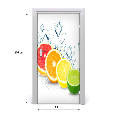 Self-adhesive door wallpaper Citrus fruits