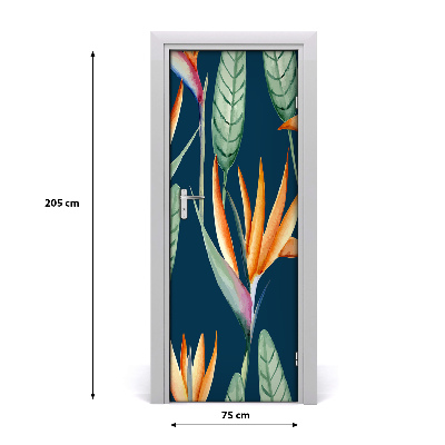 Self-adhesive door veneer Royal strelitzia