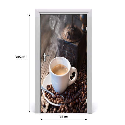 Self-adhesive door veneer Cup of coffee